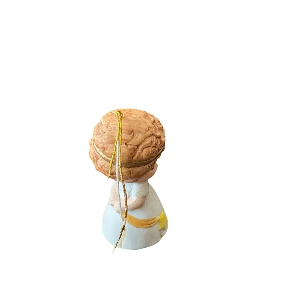 Vintage JASCO Angel Bell Christmas Ornament Taiwan Ceramic Bisque 3